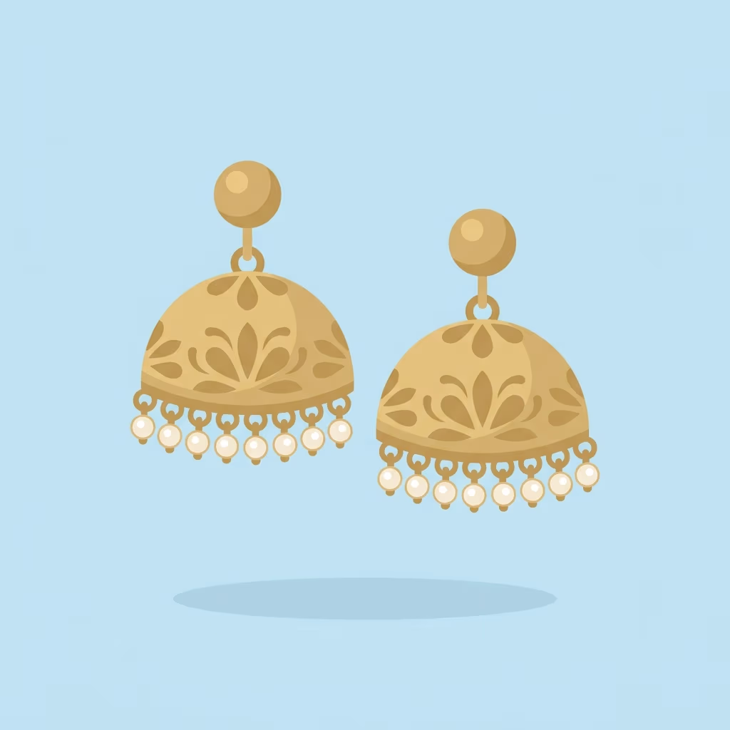 Golden Jhumka Earrings
