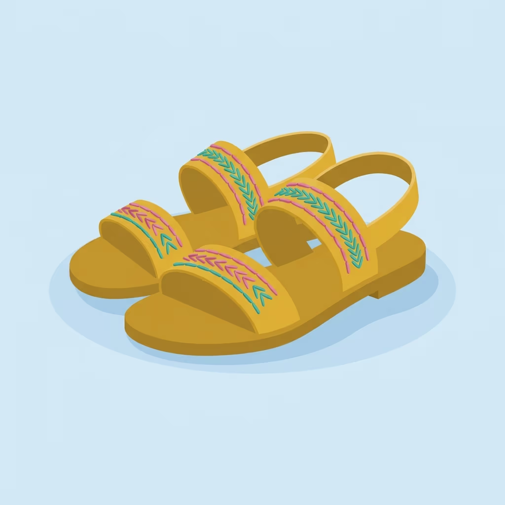 Women's Embroidered Flat Sandals
